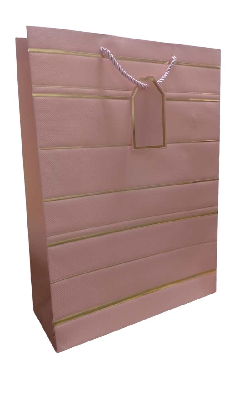 SACOLA PRESENTE LUXO LISTRADO 40X30X12CM